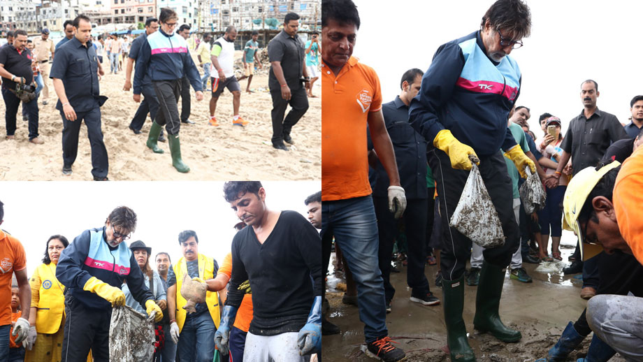 Amitabh Bachchan shoots a special episode of Kaun Banega Crorepati at Versova Beach