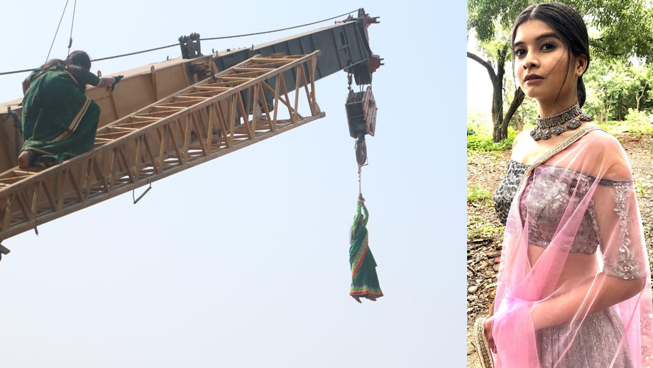 Bhavika Sharma pulls off a risky stunt scene on a 150 ft above crane