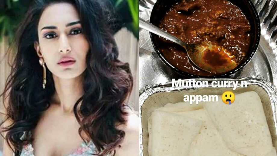 Erica Fernandes enjoys a delicious meal of mutton curry and appam