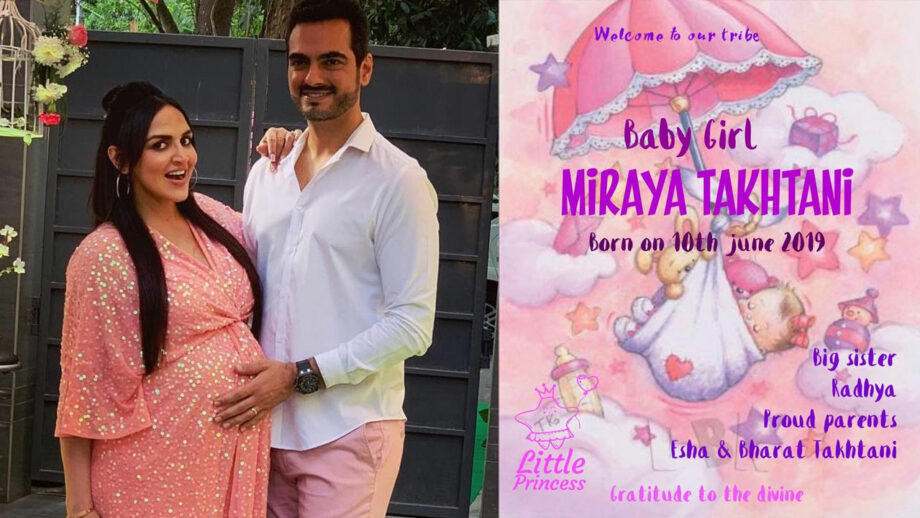 Esha Deol and Bharat Takhtani are proud parents to a baby girl Miraya