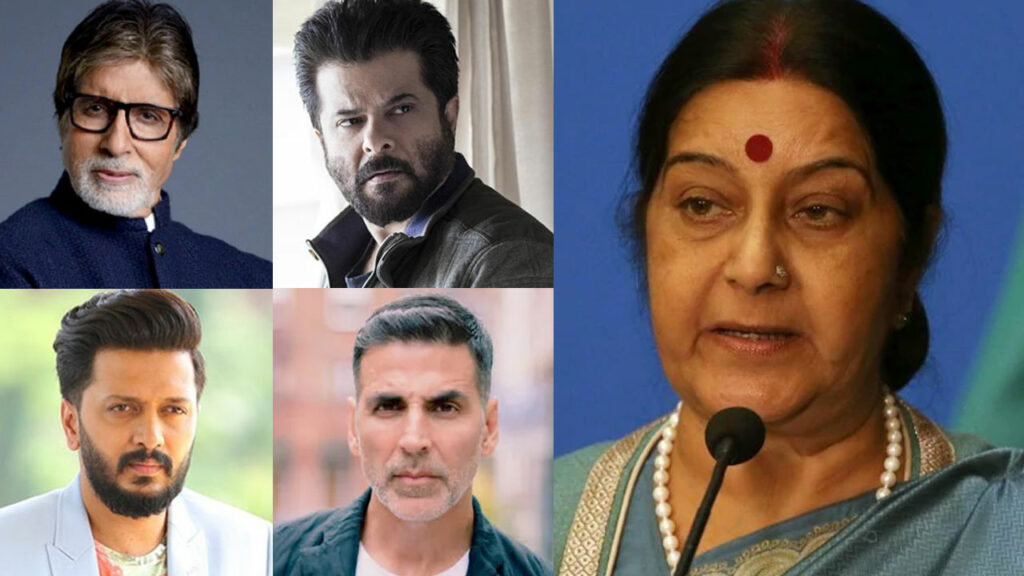 Bollywood mourns the death of Sushma Swaraj