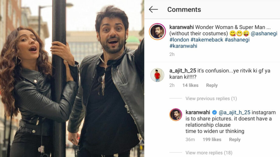 Karan Wahi slams a fan for linking him with Asha Negi 1