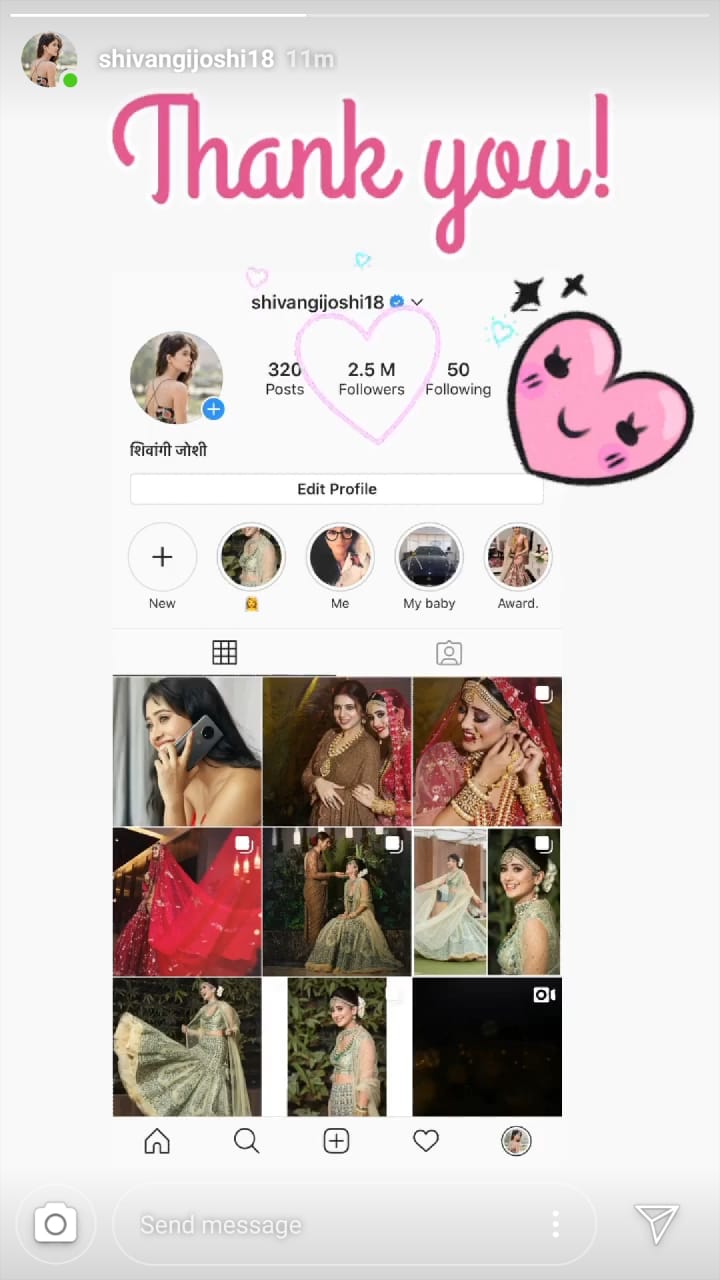 Shivangi Joshi's Instagram high