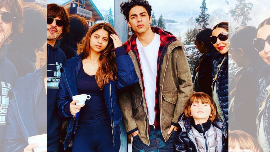 Shah Rukh Khan and Gauri Khan pose with kids for a perfect family picture
