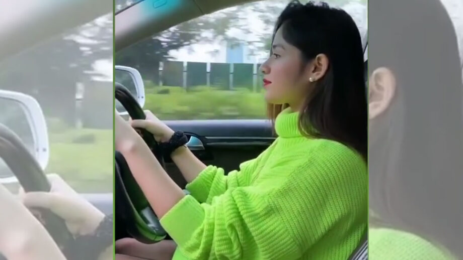 TikTok star Jannat Zubair enjoys a long drive