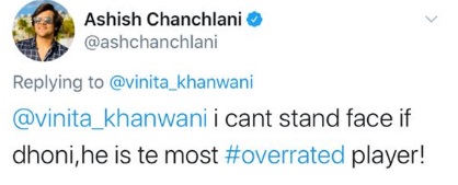 Ashish Chanchlani clarifies about his 'insulting tweet' for Dhoni