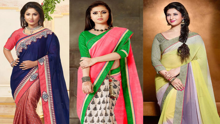 Hina Khan, Drashti Dhami, Divyanka Tripathi stun all in a stylish saree twist 11