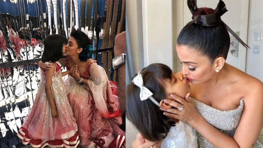Adorable moments when Aishwarya Rai Bachchan kissed her daughter Aaradhya in public 5