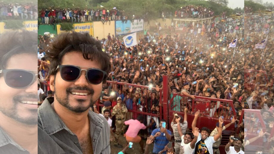 After IT-raid, all is well for Vijay as he poses with his fans