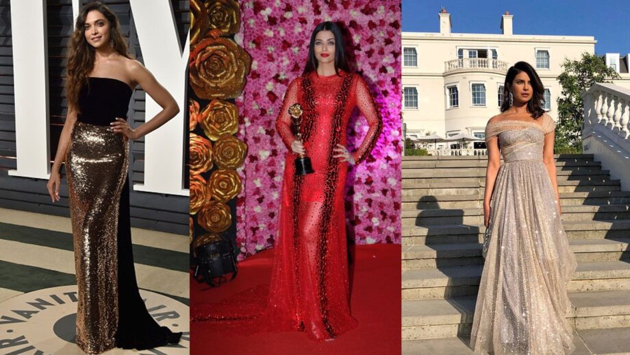 Deepika Padukone vs Aishwarya Rai Bachchan vs Priyanka Chopra: Who Inspired You To Wear Sequin Prom Dress For Special Events?