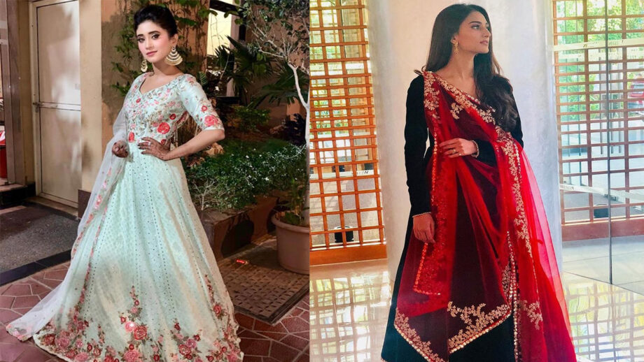 Shivangi Joshi vs Erica Fernandes: Who looks ravishing in multi-layered Anarkali suit?