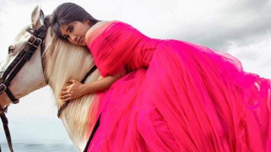Shivangi Joshi In A Printed Off-Shoulder Dress. See Pics