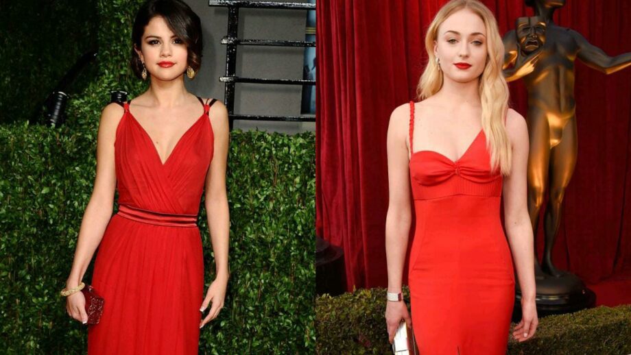 Who Wore Red Better: Sophie Turner Or Selena Gomez