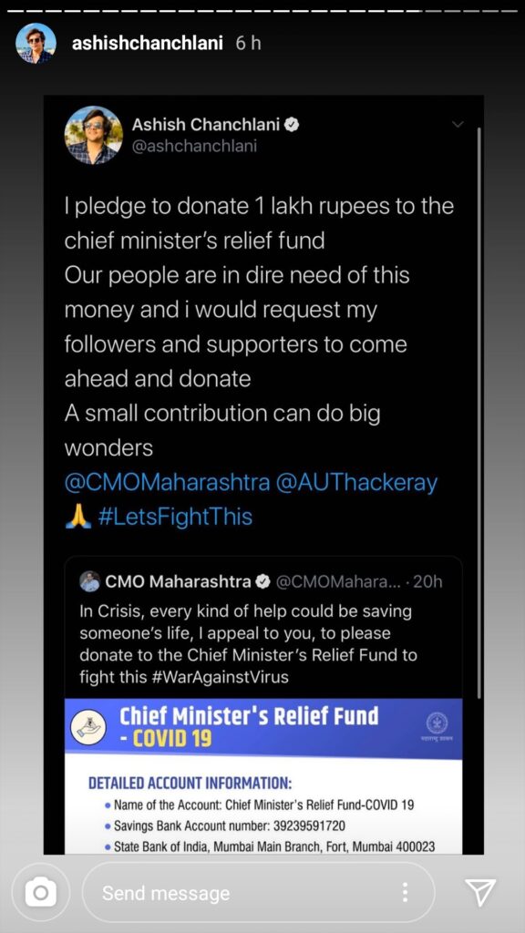 Ashish Chanchlani pledges to save lives and donates towards PM-CARES Fund and Chief Minister Relief Fund 1