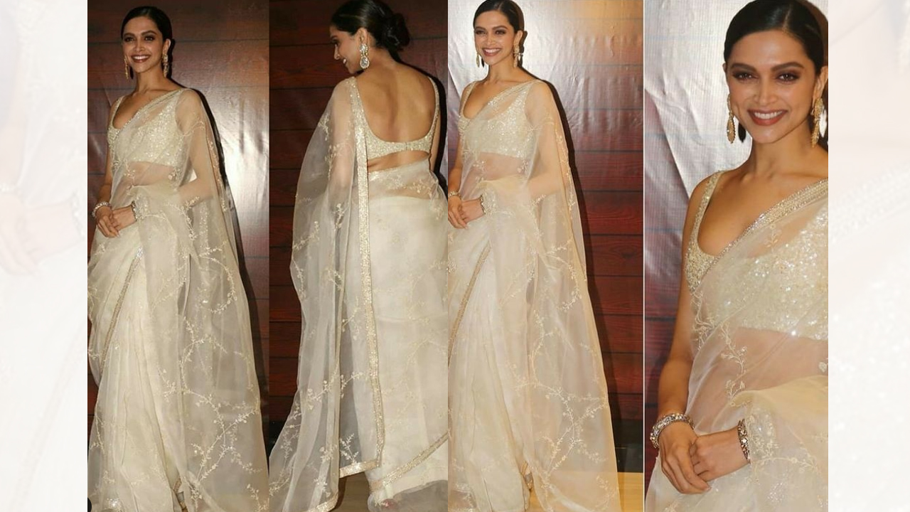 Deepika Padukone In Sequined Saree With Sexy Blouse, See Pics | IWMBuzz