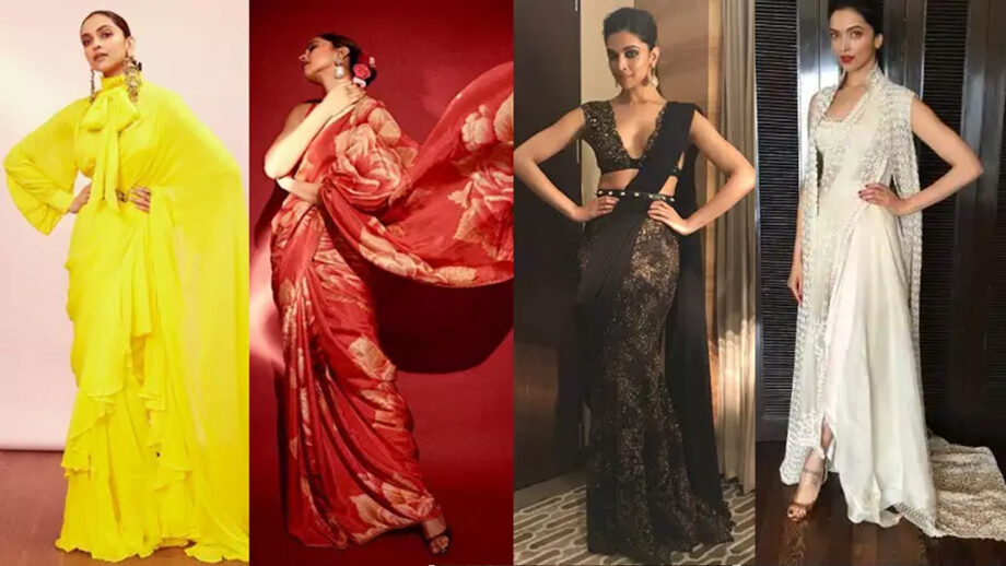 Deepika Padukone's Style Of Wearing Saree With A Modern Fusion Twist!