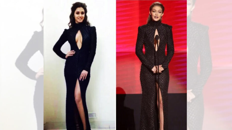 Disha Patani or Gigi Hadid: Who wore the quilted turtleneck black dress gown better?