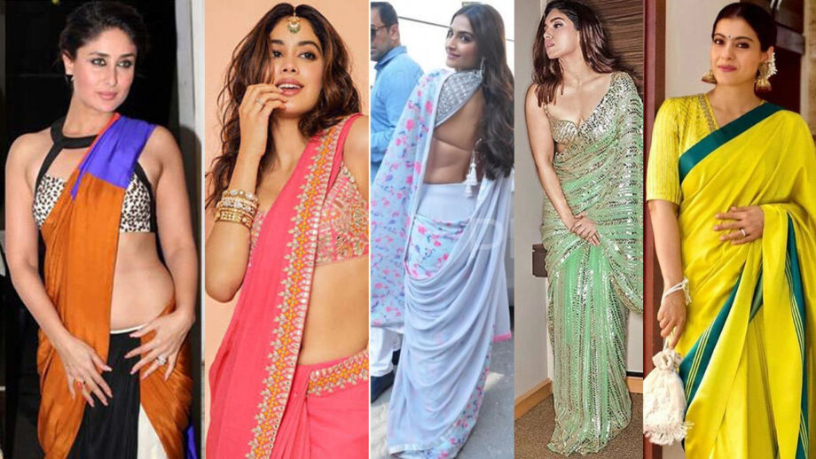 Get the 'saree fashion' on point like Kareena Kapoor Khan, Janhvi Kapoor, Sonam Kapoor, Bhumi Pednekar and Kajol