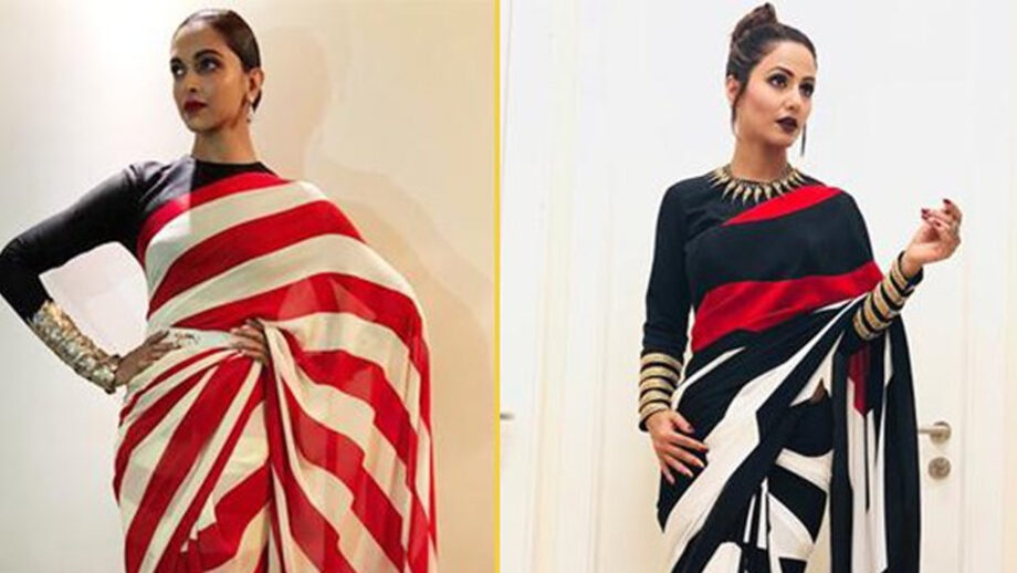 Hina Khan Vs Deepika Padukone: Who Carries Striped Saree Better?
