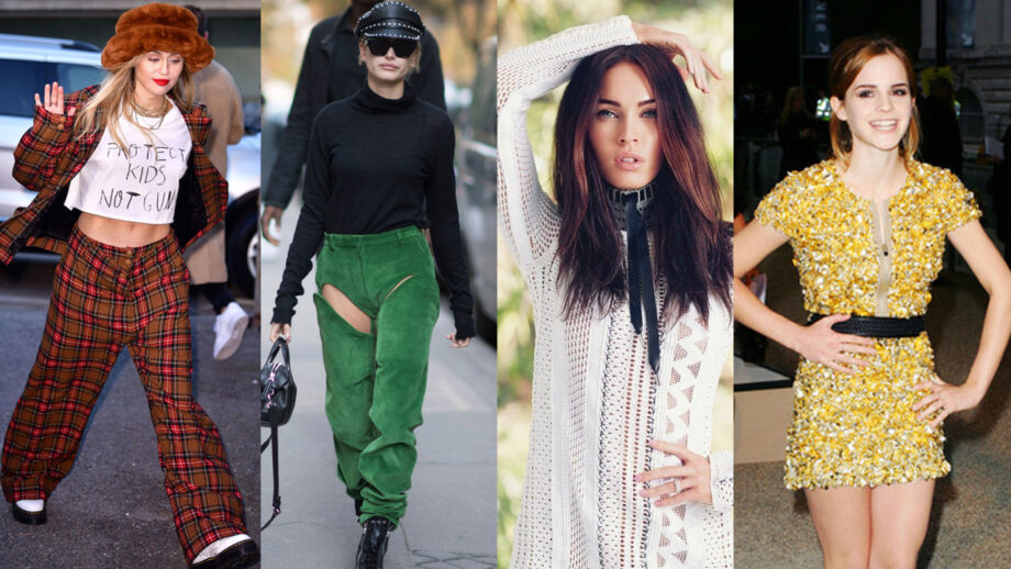 Miley Cyrus Vs Hailey Baldwin Vs Megan Fox Vs Emma Watson: Who Follows SPUNKY Fashion?