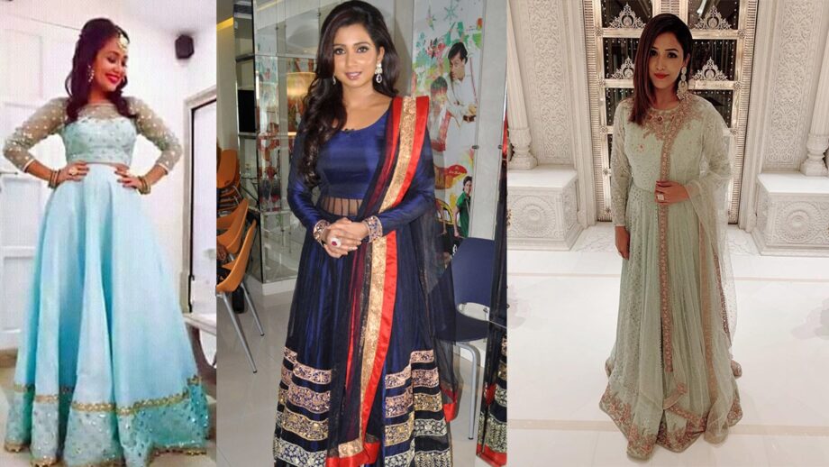 Neha Kakkar Vs Shreya Ghoshal Vs Neeti Mohan: Who looks Ravishing in multi-layered Anarkali Suit? 2