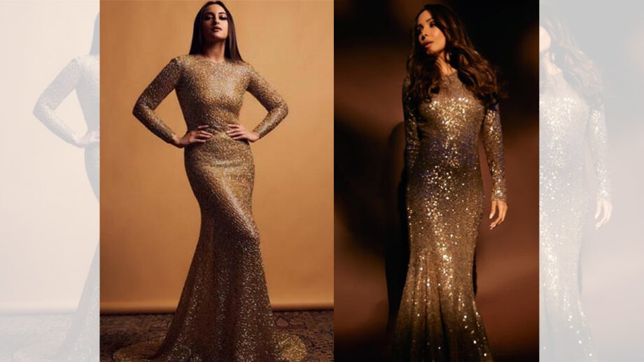 Sonakshi Sinha Vs Malaika Arora: Who Pulled Off Golden Sequin Prom Dress Better? 2