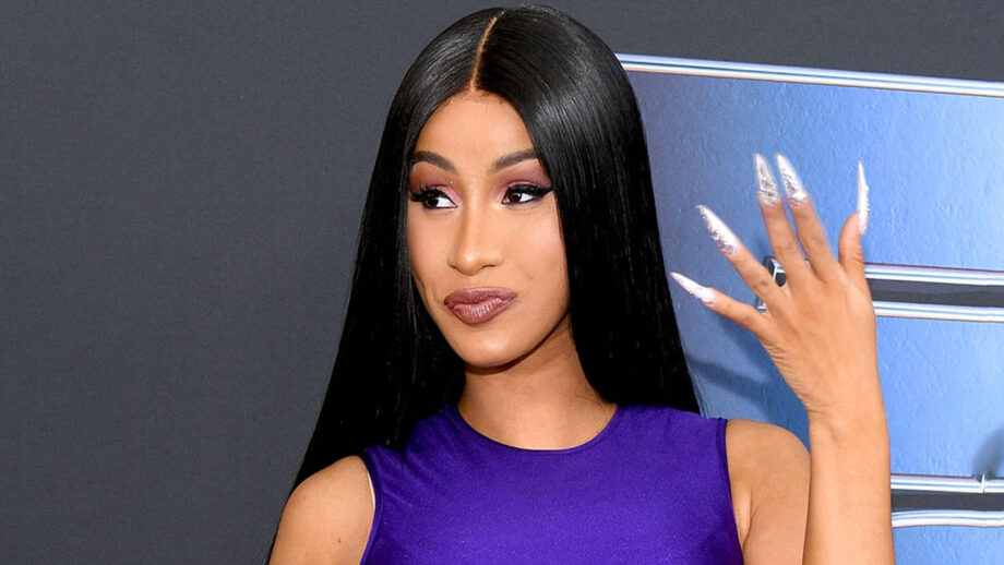 Cardi B sets the temperature soaring in a blue outfit