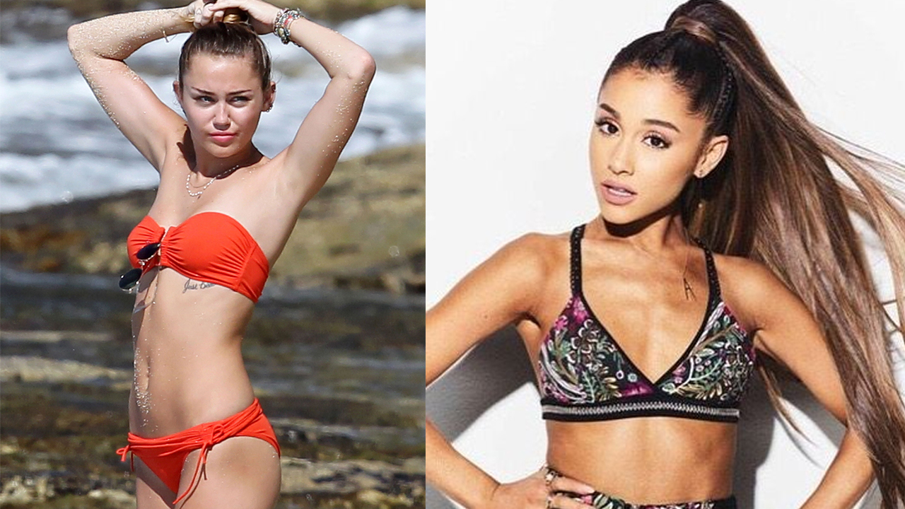Key aspect Salvation Check out who among Miley Cyrus and Ariana Grande carries the beachwear  better! | IWMBuzz