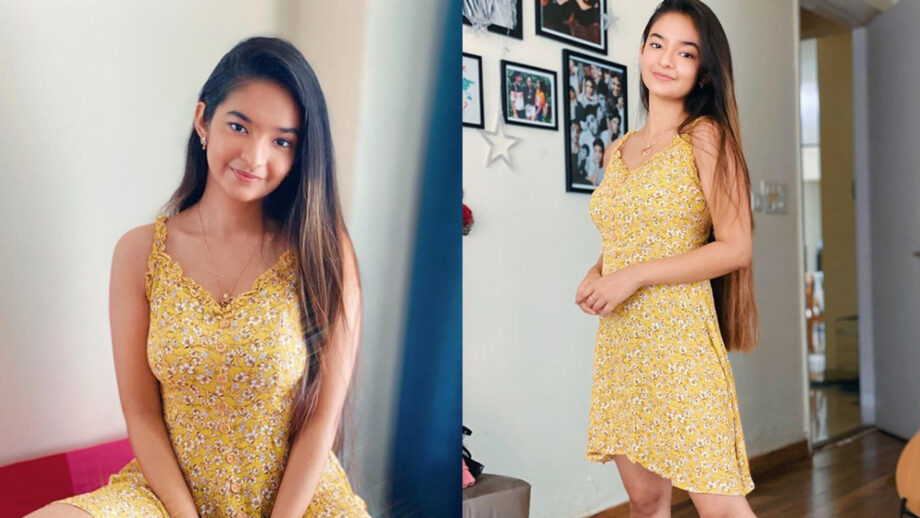 IN PHOTO: Anushka Sen looks like a glam-doll in her latest floral printed yellow outfit