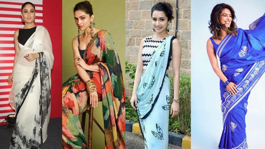 In Photos: How to get the saree style perfect like Kareena Kapoor Khan, Deepika Padukone, Shraddha Kapoor, and Priyanka Chopra Jonas
