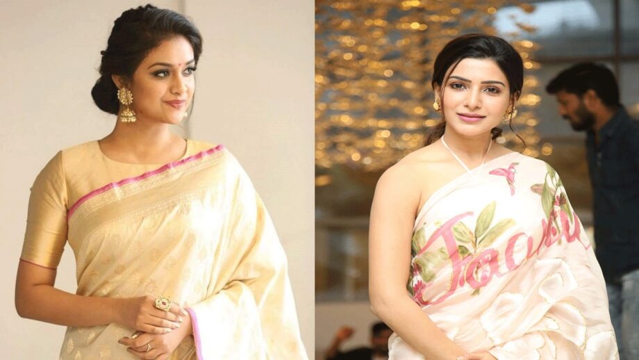Keerthy Suresh and Samantha Akkineni's simple yet striking saree look!