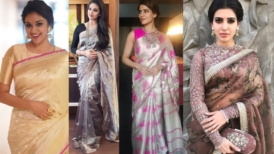 Keerthy Suresh and Samantha Akkineni's summer sarees collection is classy and elegant!