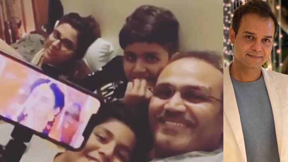 Legendary cricketer Virendra Sehwag spends some quality family time by watching Siddharth Kumar Tewary's RadhaKrishn 1