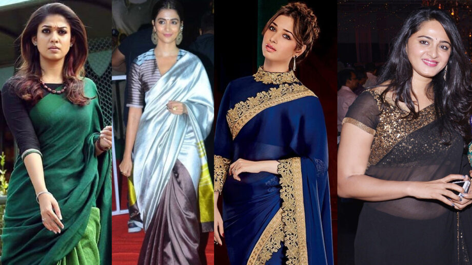 Nayanthara, Pooja Hegde, Tamanna Bhatia, Anushka Shetty: Best Celebrity Silk Saree Looks!