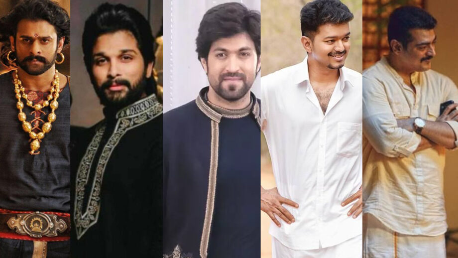 Prabhas, Allu Arjun, Yash, Vijay, Ajith Kumar: Tollywood Actors in Indian Ethnic Wears