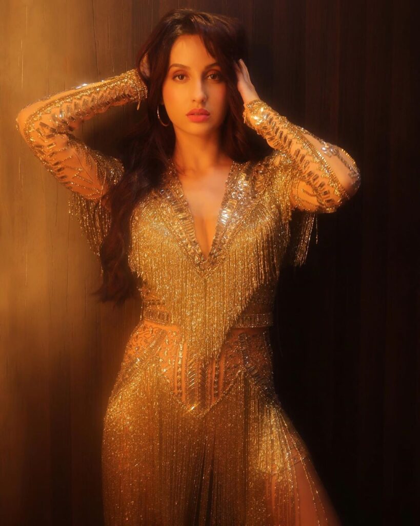Aishwarya Rai Bachchan, Jacqueline Fernandez, And Nora Fatehi Spice Up Their Party Wardrobe With Golden Outfits! - 5