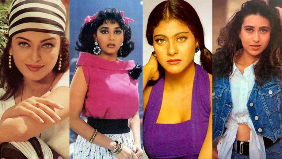Aishwarya Rai Bachchan, Madhuri Dixit, Kajol, Karisma Kapoor know how to pull off the 90s trend!