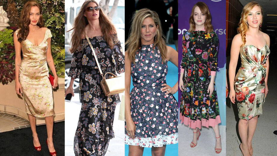 Angelina Jolie, Sofia Vergara, Jennifer Aniston, Emma Stone, Scarlett Johansson: 7 Floral Outfit Ideas which will Leave You Mesmerized 7
