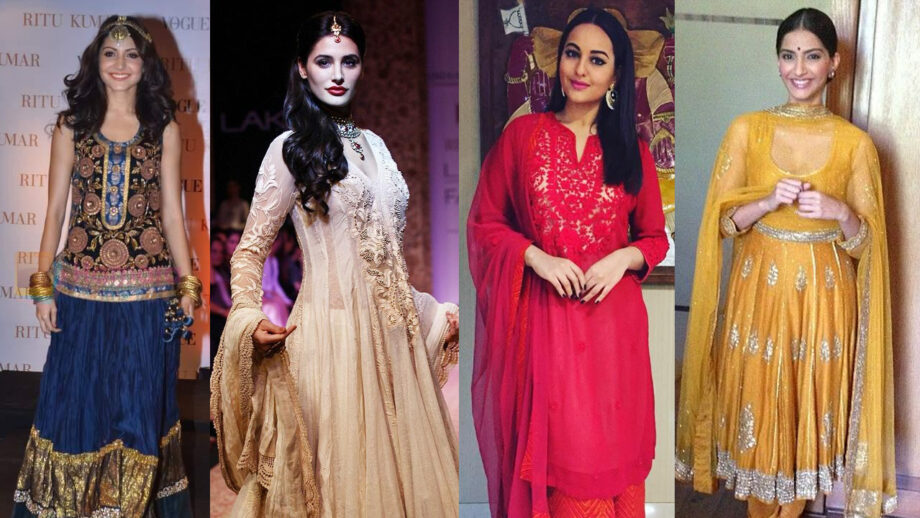 Anushka Sharma, Nargis Fakhri, Sonakshi Sinha, and Sonam Kapoor Ahuja In Ritu Kumar Collection! 4