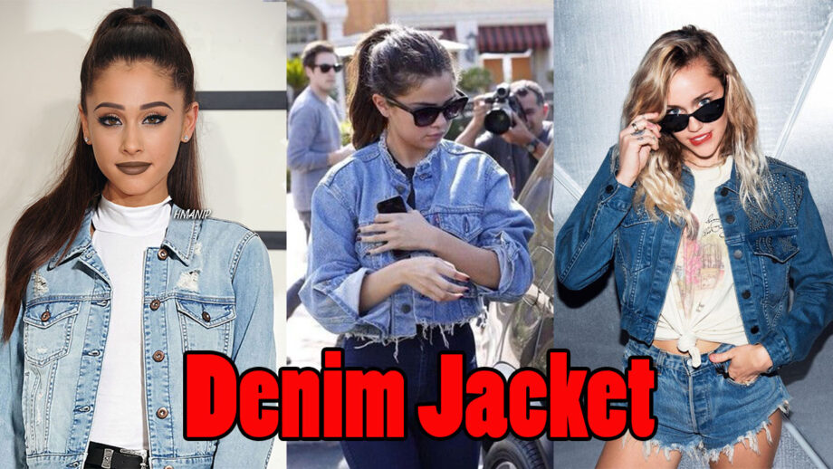 Ariana Grande VS Selena Gomez VS Miley Cyrus: Who Pulled Off The Denim Jacket Look Better?