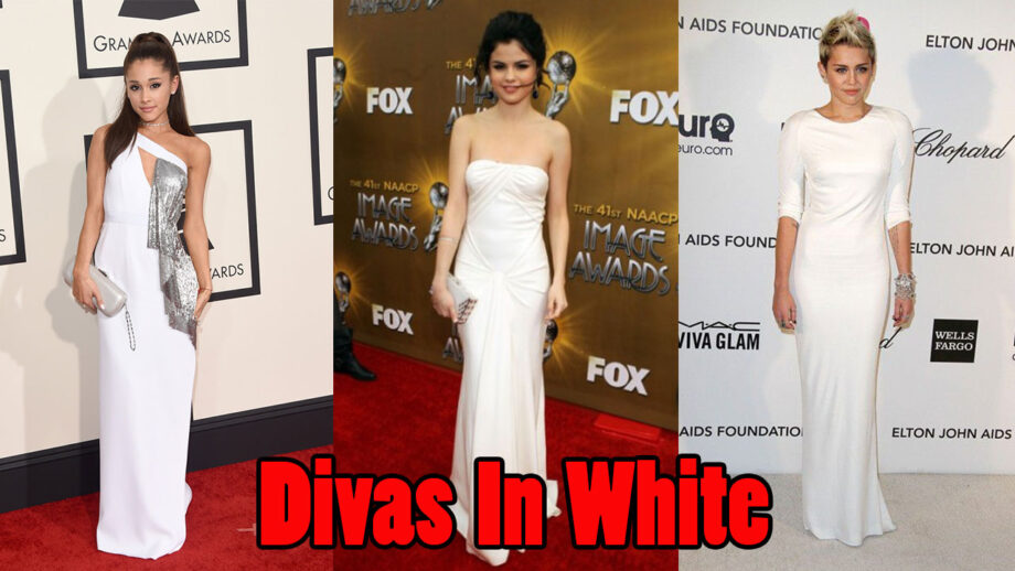 Ariana Grande VS Selena Gomez VS Miley Cyrus: Who Pulled Off The White Outfit Better? 9