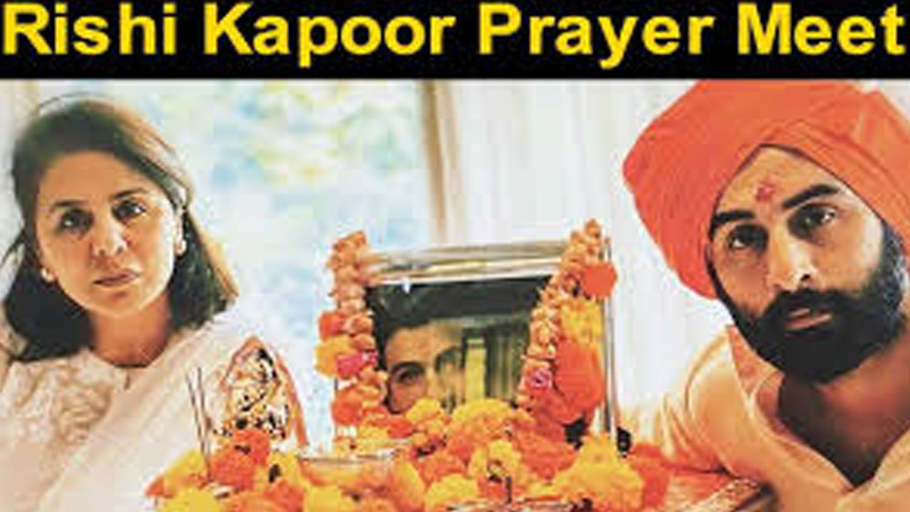 IN PHOTO: Ranbir Kapoor and Neetu Singh host an emotional prayer meet for Rishi Kapoor at their residence