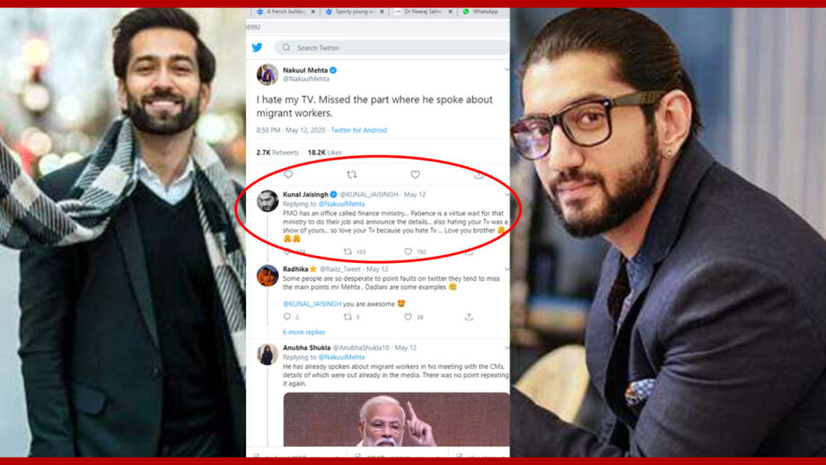 Ishqbaaaz co-stars Kunal Jaisingh and Nakuul Mehta enter into a Twitter 'debate' over Modinomics
