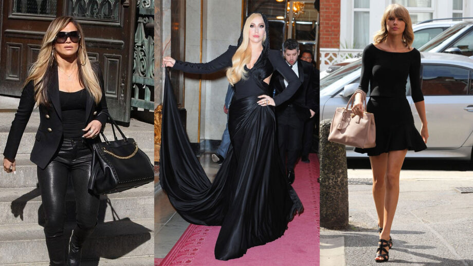 Jennifer Lopez, Lady Gaga And Taylor Swift's Black Looks Can Never Go Wrong!