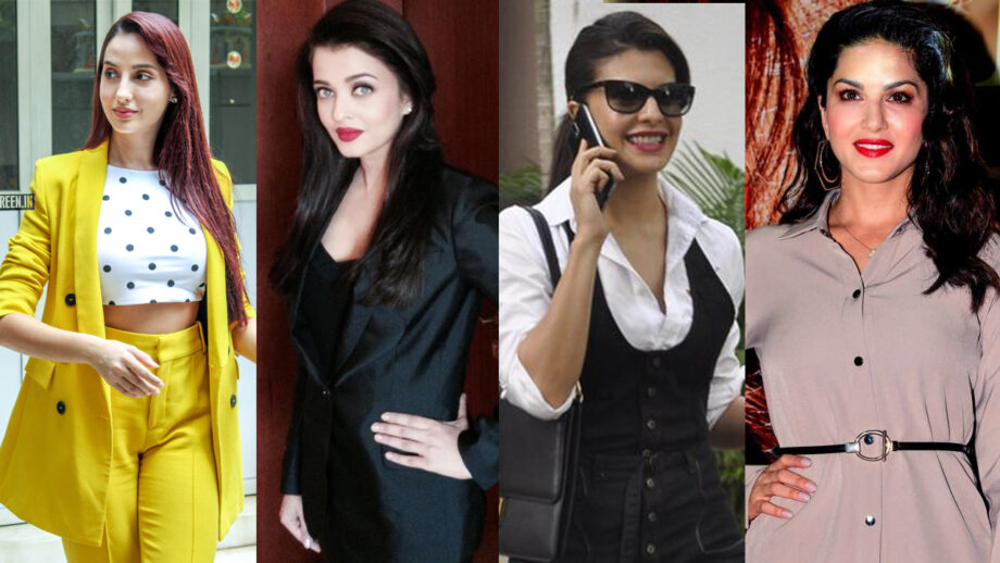 Nora Fatehi, Aishwarya Rai Bachchan, Jacqueline Fernandez And Sunny Leone will inspire you to freshen up your corporate wardrobe! 4