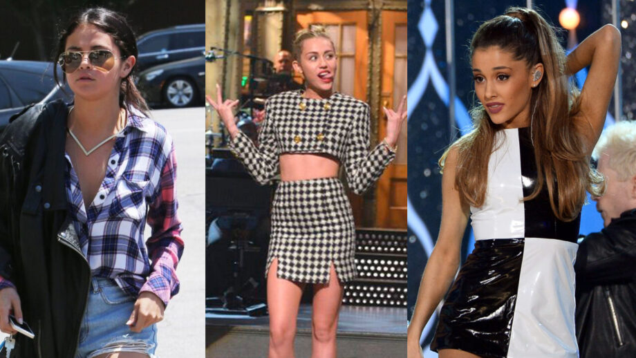 Selena Gomez, Miley Cyrus, Ariana Grande: Who Pulled Off The Checkered Outfits Well? 7
