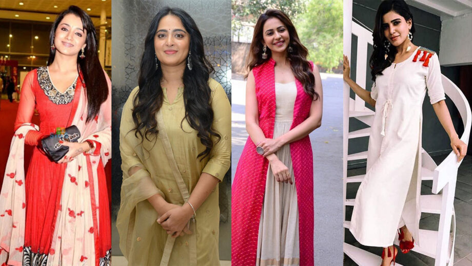 Style Inspiration: Trisha Krishnan, Anushka Shetty, Rakul Preet Singh, Samantha Akkineni Looks Jaw-Dropping Gorgeous In This Ethnic Look