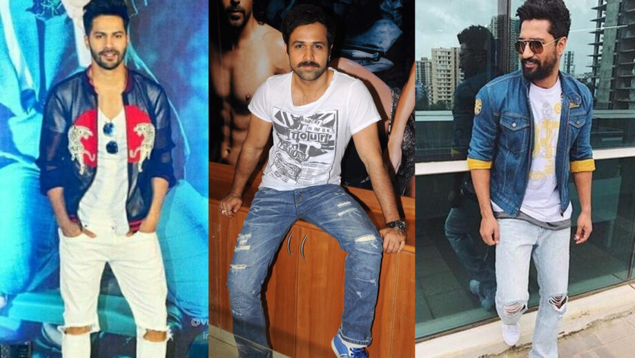 Take A Look at Emraan Hashmi, Varun Dhawan And Vicky Kaushal Ripped Jeans Outfit Ideas!