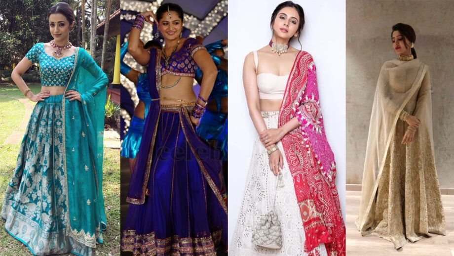 Take Bridal Lehenga Inspiration From Trisha Krishnan, Anushka Shetty, Rakul Preet Singh And Samantha Akkineni To Spice Up Shaadi Season