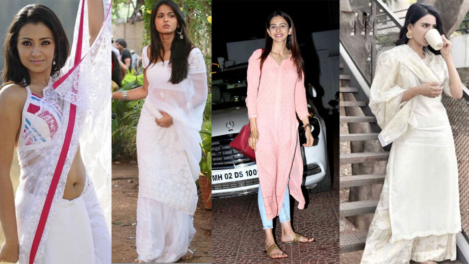 Trisha Krishnan, Anushka Shetty, Rakul Preet Singh And Samantha Akkineni's Stunning Chikankari Outfits To Take Fashion Cues From; See Pics 6